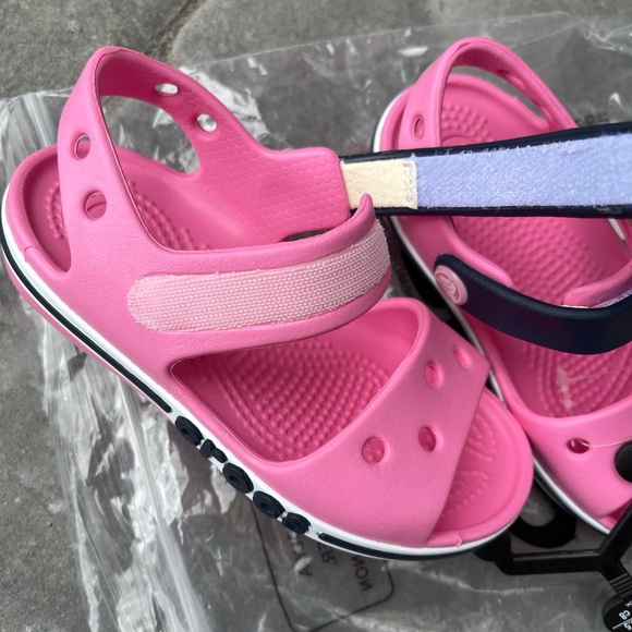 New Crocs Girls Bayaband Sandals Pink/Blue - Picture 3 of 15